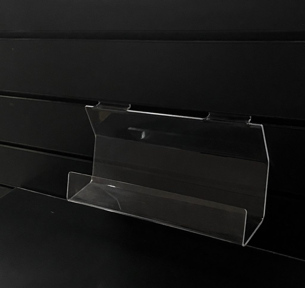Slatwall Acrylic magazine/book holder 294 L x 80 D x 120mm High Dinya