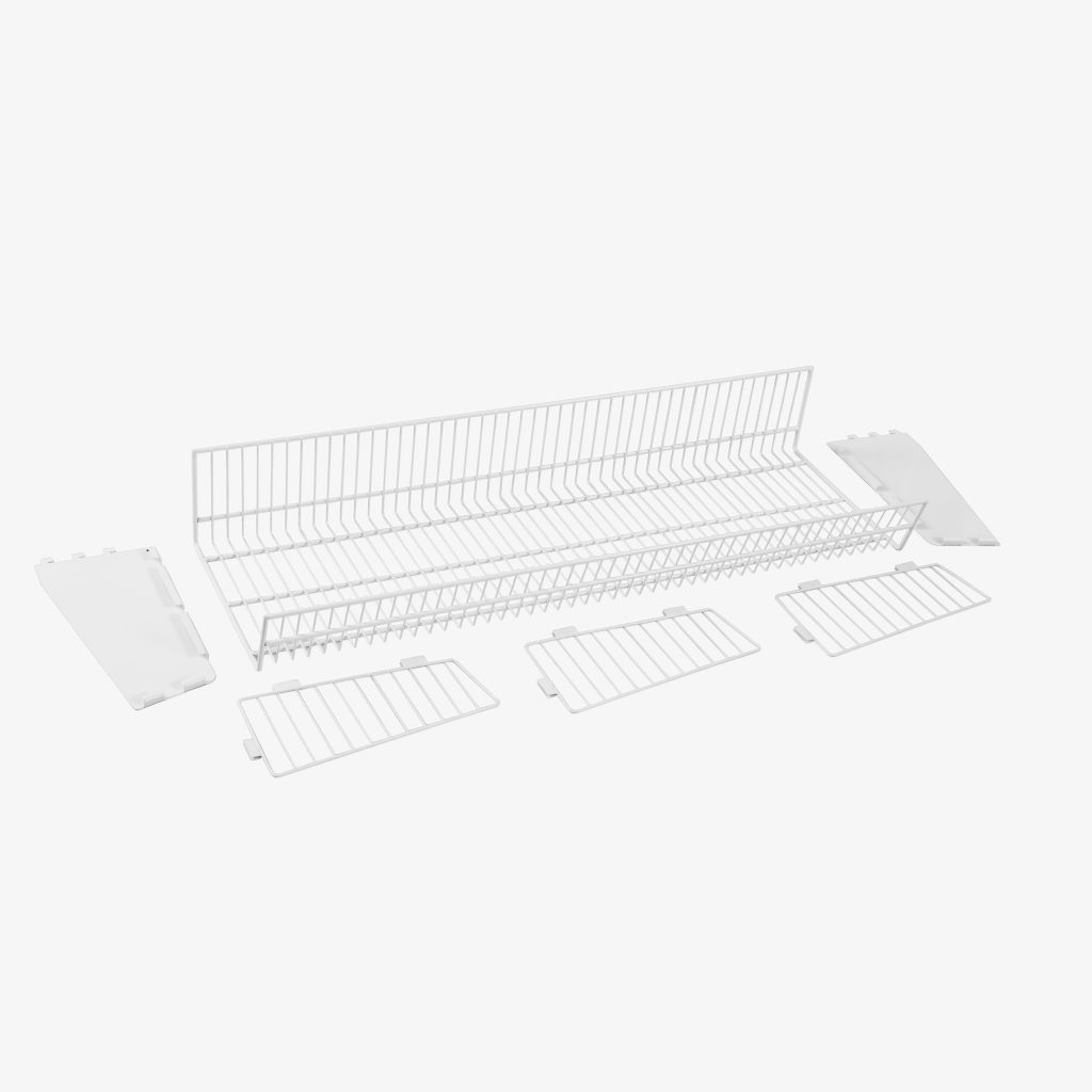 Gondola Shelving Wire Basket 1200mm x 400mm White Dinya Shopfittings