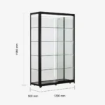Black Glass Display Showcase 1200mm wide -DGS120B - Measurement