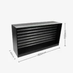 Retail Counter with Slatwall Face and Glass Top in Black, 1800mm