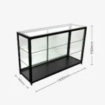 Black Glass Display Retail Counter 1500mm