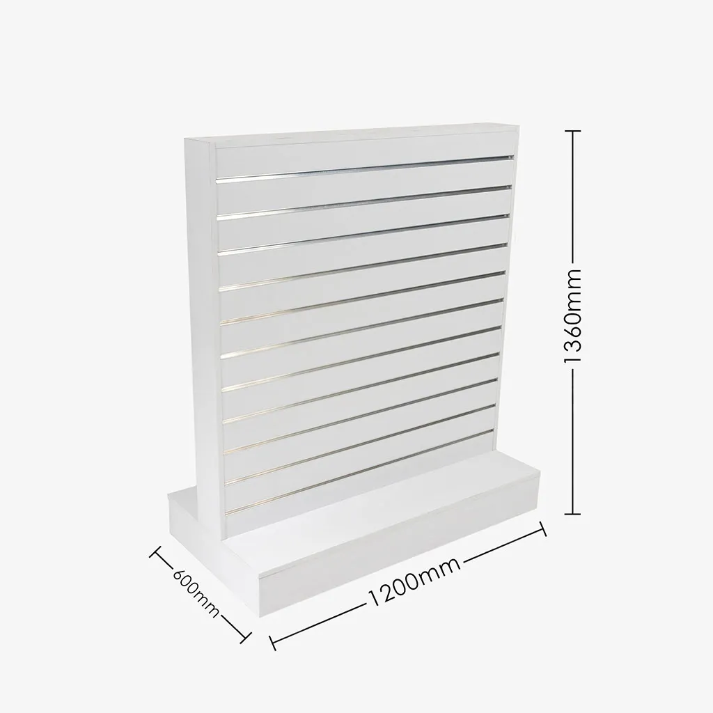 White Double Sided Centre Bay Gondola with Silver Inserts
