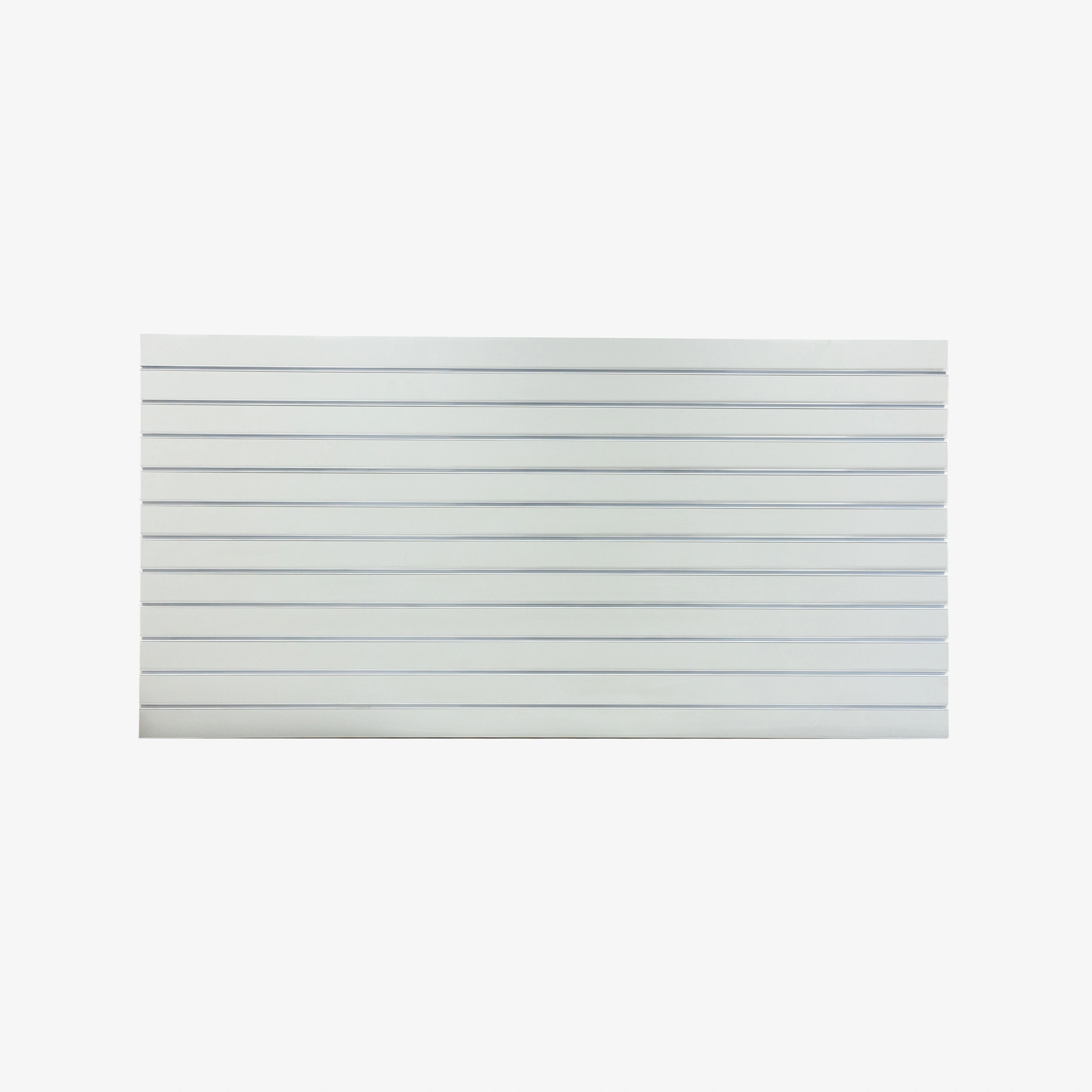 Light Grey Matte Landscape Horizontal Slatwall with Silver Aluminium Inserts