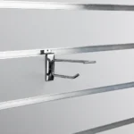 100mm Heavy Duty Chrome Slatwall Price Tag Hook