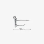 100mm Heavy Duty Chrome Slatwall Price Tag Hook