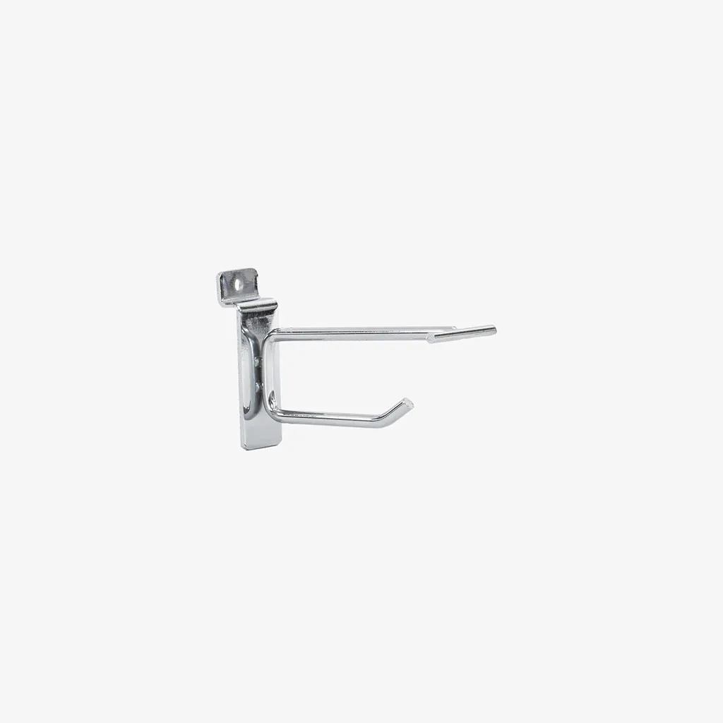 100mm Heavy Duty Chrome Slatwall Price Tag Hook