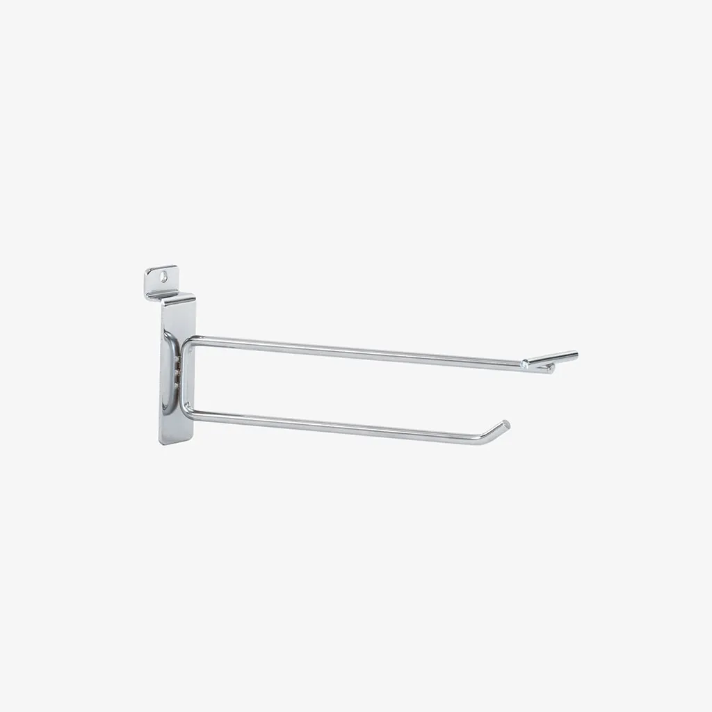 200mm Heavy Duty Chrome Slatwall Price Tag Hook