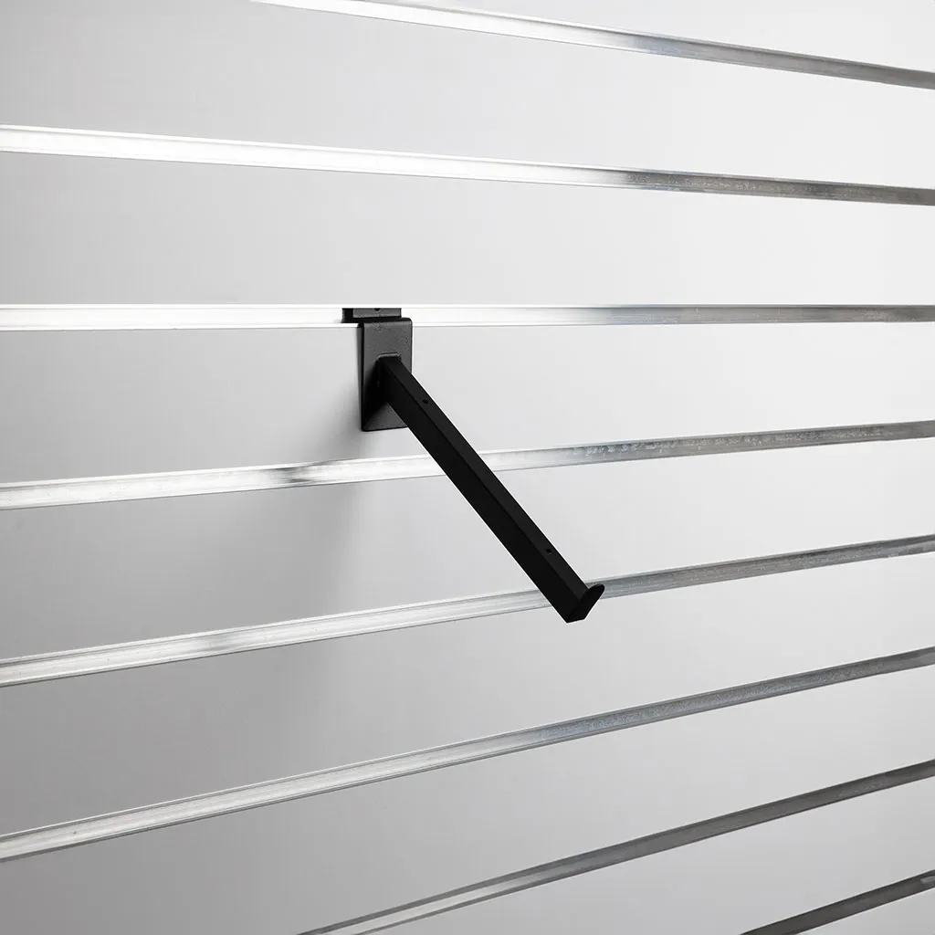 Slatwall Black Angled Bracket 200mm