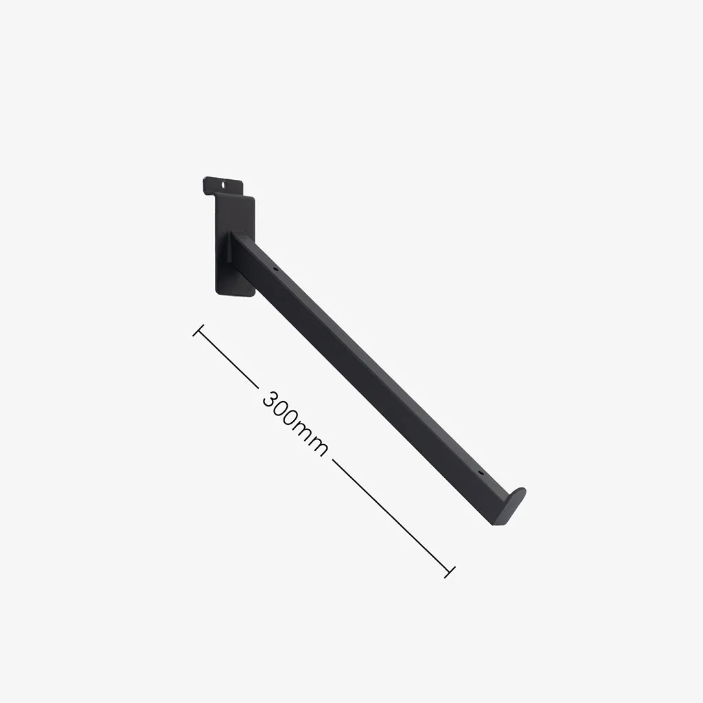 Slatwall Black Angled Bracket 300mm