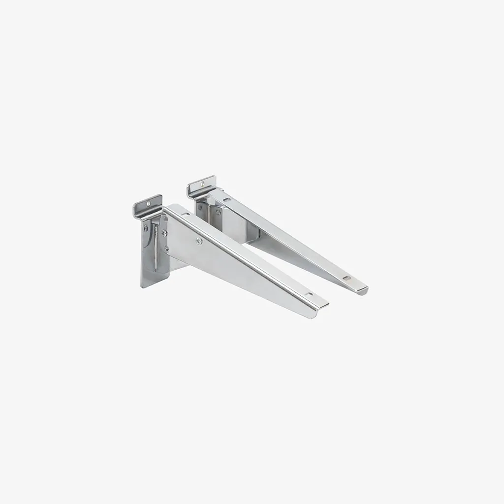 Slatwall Chrome Adjustable Bracket Pair 200mm
