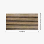 Walnut Landscape Horizontal Slatwall with Black Aluminium Inserts