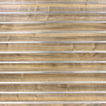 Walnut Landscape Horizontal Slatwall with Silver Inserts