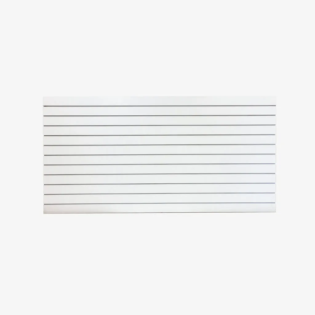 White Matte Landscape/Horizontal Slatwall with White Aluminium Inserts