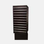 Black Double Sided End Bay Gondola with Silver Inserts and Drawers