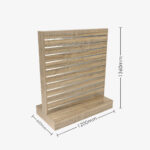 Walnut Double Sided Center Bay Slatwall Gondola with Silver Inserts.