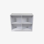 White Retail Counter with Slatwall Face and Glass Top, 1200mm