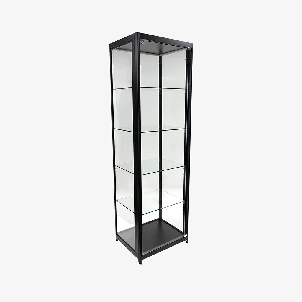 Black Glass Display Showcase Cabinet 600mm - DGS60B