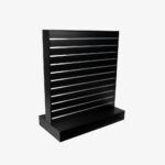 Double Sided Center Bay Black Slatwall Gondola with Silver Inserts