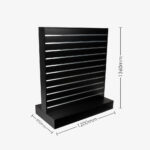 Double Sided Center Bay Black Slatwall Gondola with Silver Inserts