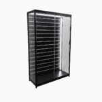 Black Slatwall Glass Display Cabinet – 1200 W x 500 D x 1980mm H