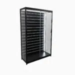 Black Slatwall Glass Display Cabinet – 1200 W x 500 D x 1980mm H
