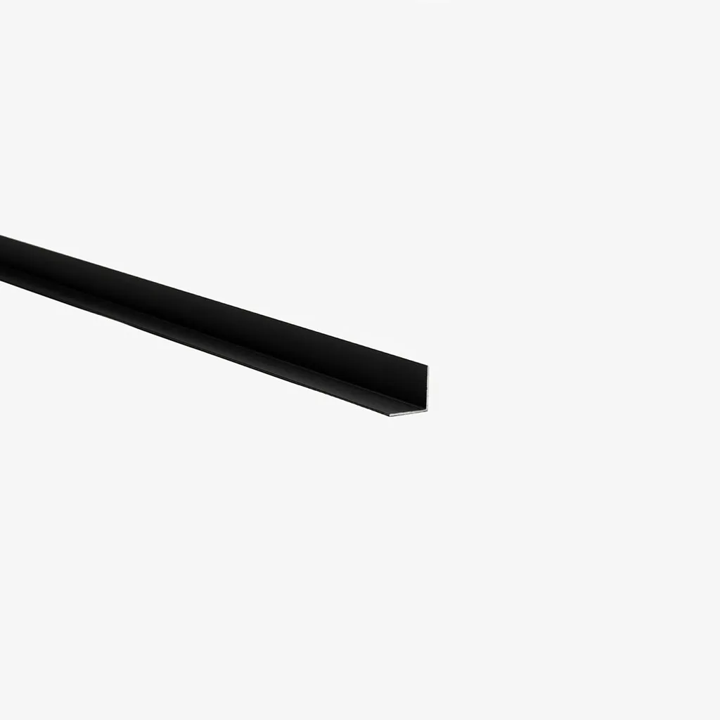 Black L Shape Edging Trim - Aluminium 1200mm