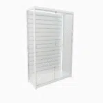 White Slatwall Glass Display Cabinet – 1200 W x 500 D x 1980mm H