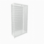 White Slatwall Glass Display Cabinet – 900 W x 500 D x 1980mm H