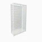 White Slatwall Glass Display Cabinet – 900 W x 500 D x 1980mm H