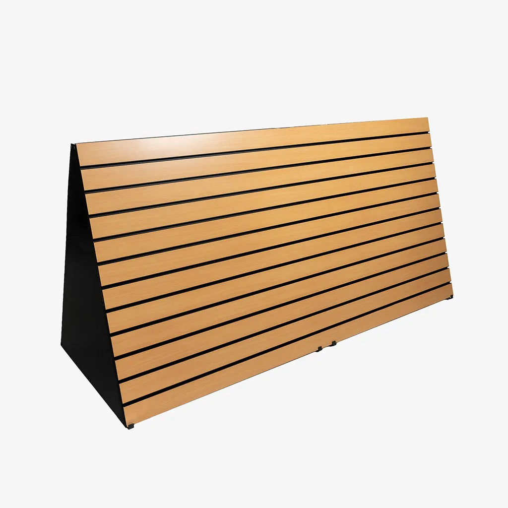Freestanding Slatwall A Frame Gondola, Beech with Black Inserts
