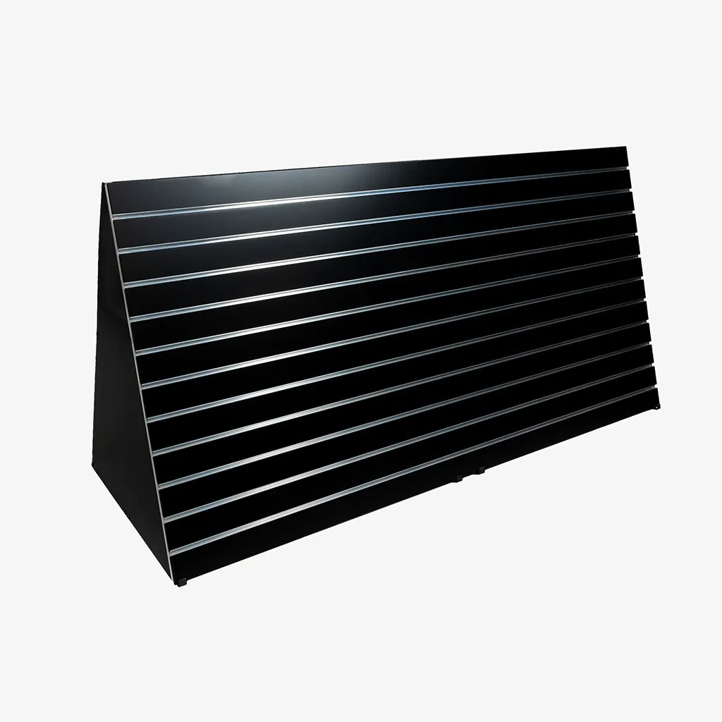 Freestanding Slatwall A Frame Gondola, Black with Silver Inserts