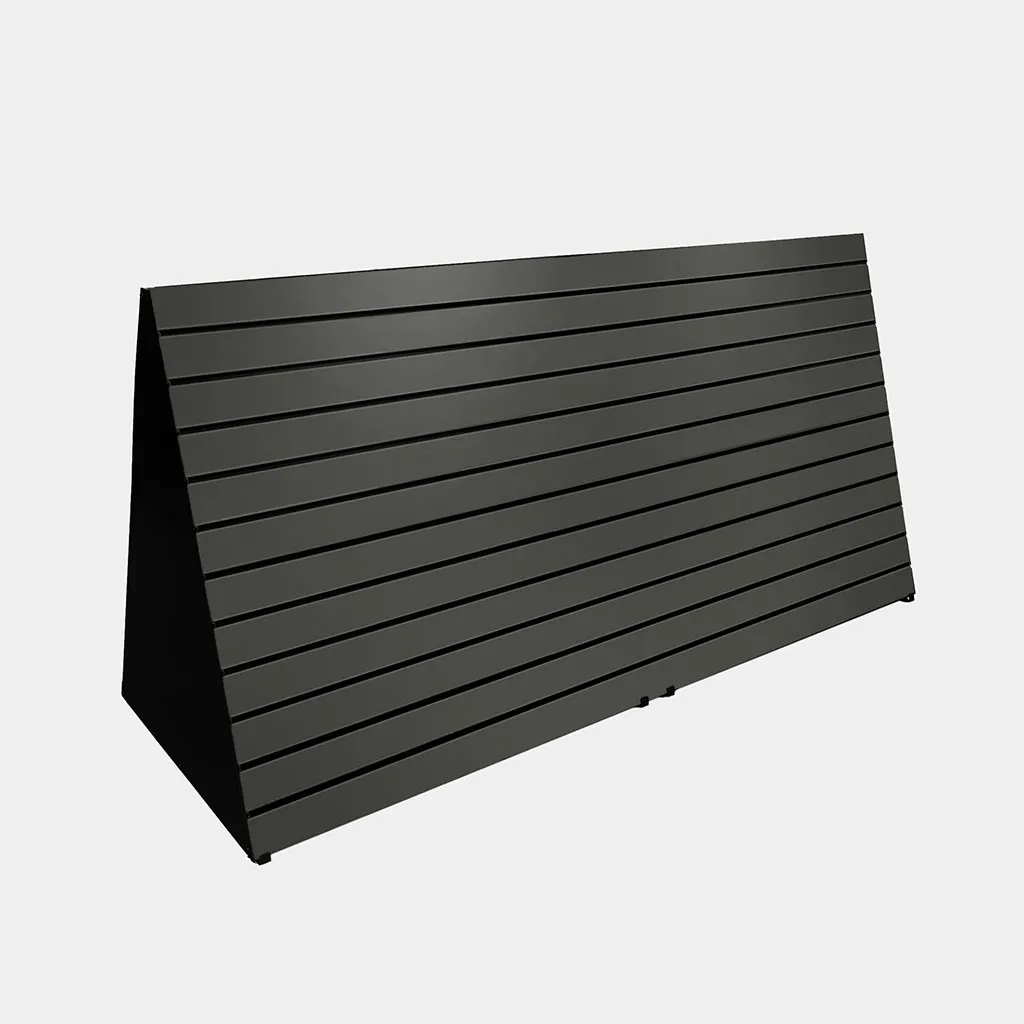 Freestanding Slatwall A Frame Gondola, Charcoal with Black Inserts