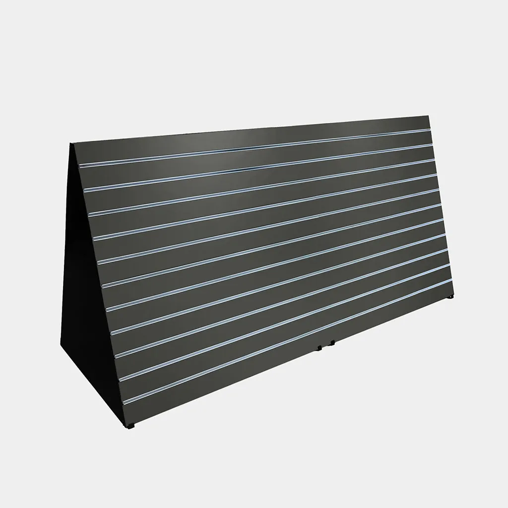 Freestanding Slatwall A Frame Gondola, Charcoal with White Inserts