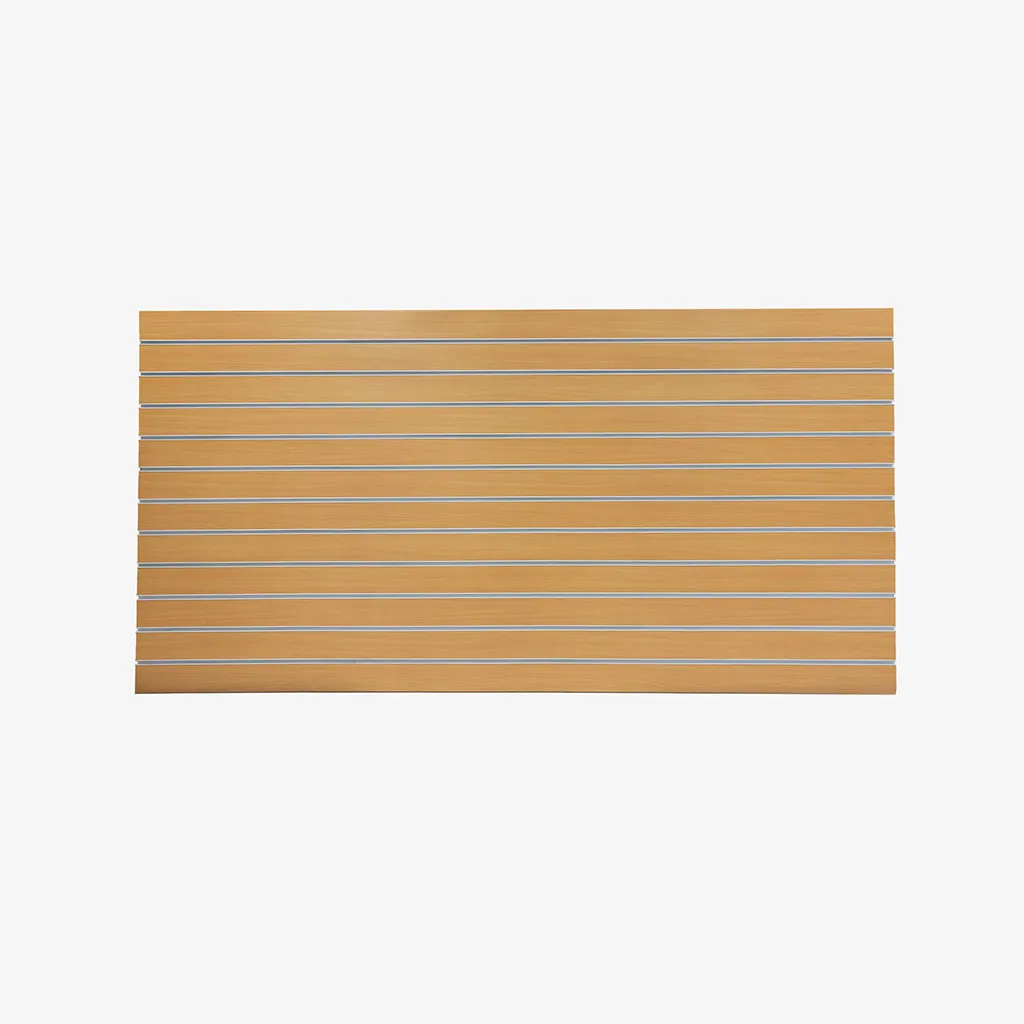 Beech Matte Landscape Horizontal Slatwall with White Aluminium Inserts