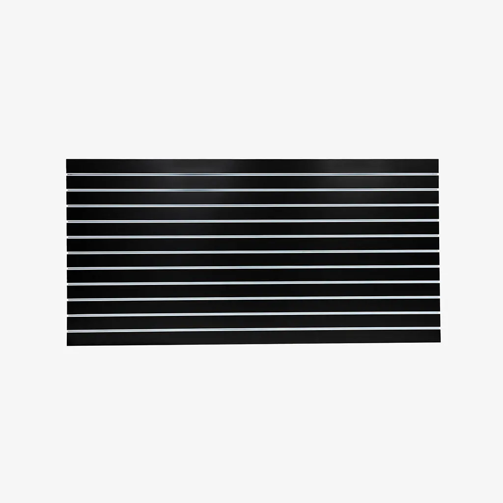 Black Matte Landscape Horizontal Slatwall with White Aluminium Inserts