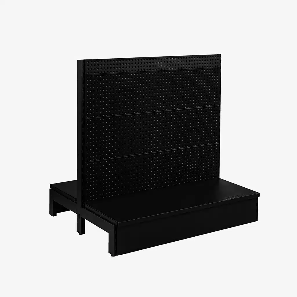 Black Double Sided Volcano Pegboard Gondola Shelving - 1200mm wide Modules