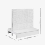 White Double Sided Volcano Pegboard Gondola Shelving – 1200mm wide Modules