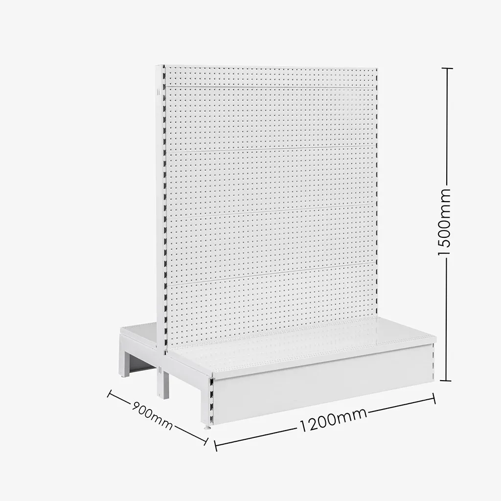 White Double Sided Volcano Pegboard Gondola Shelving – 1200mm wide Modules