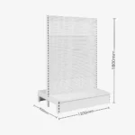 White Double Sided Volcano Pegboard Gondola Shelving - 1200mm wide Modules