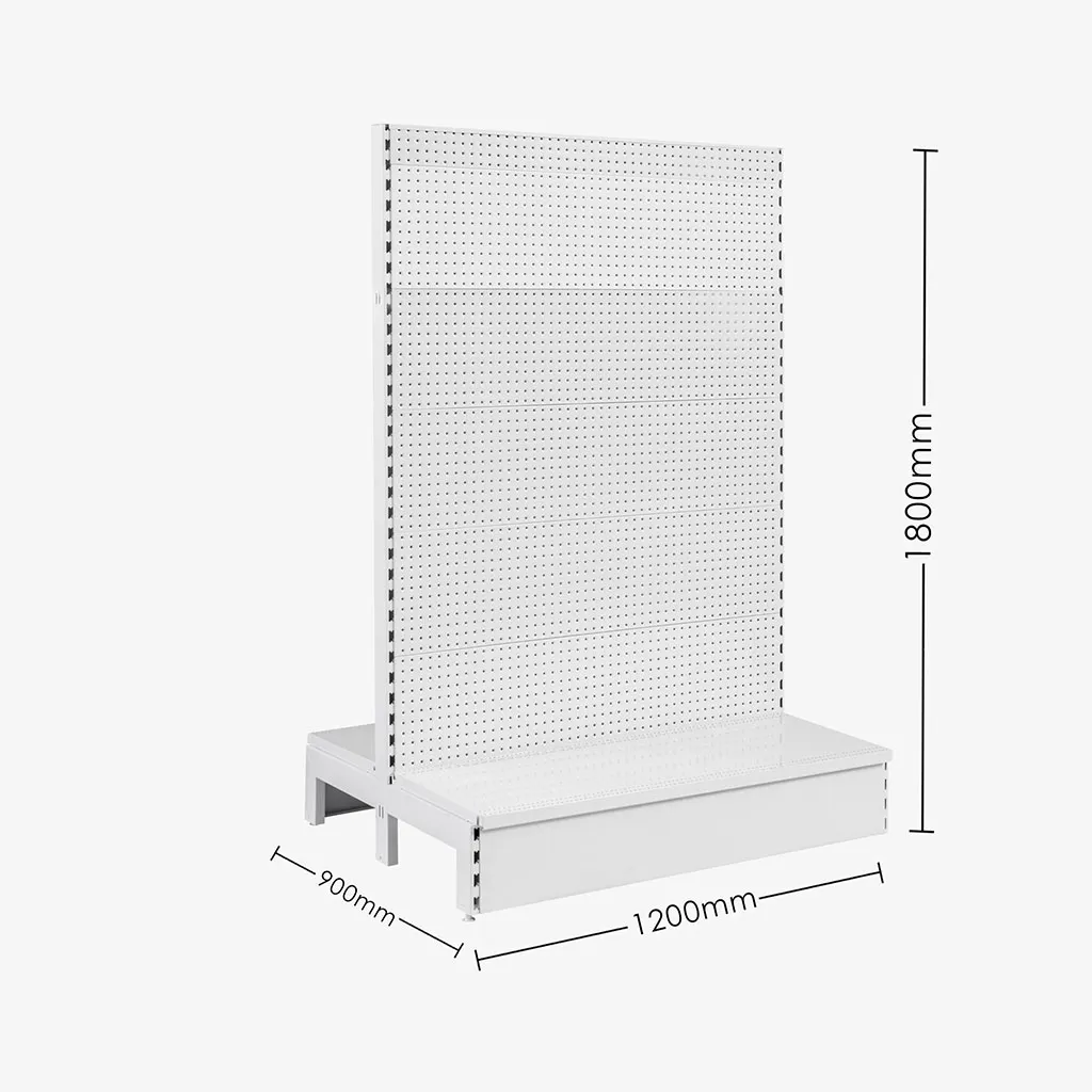 White Double Sided Volcano Pegboard Gondola Shelving – 1200mm wide Modules