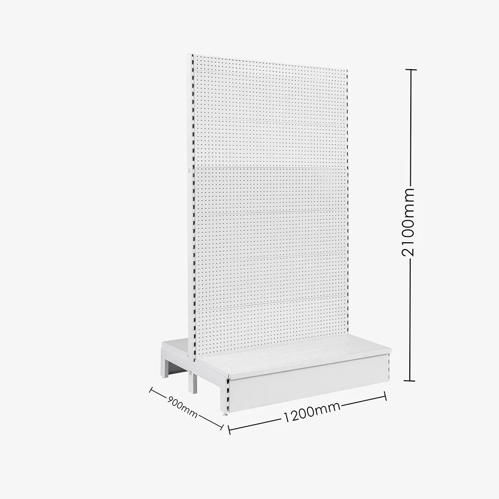 White Double Sided Volcano Pegboard Gondola Shelving – 1200mm wide Modules