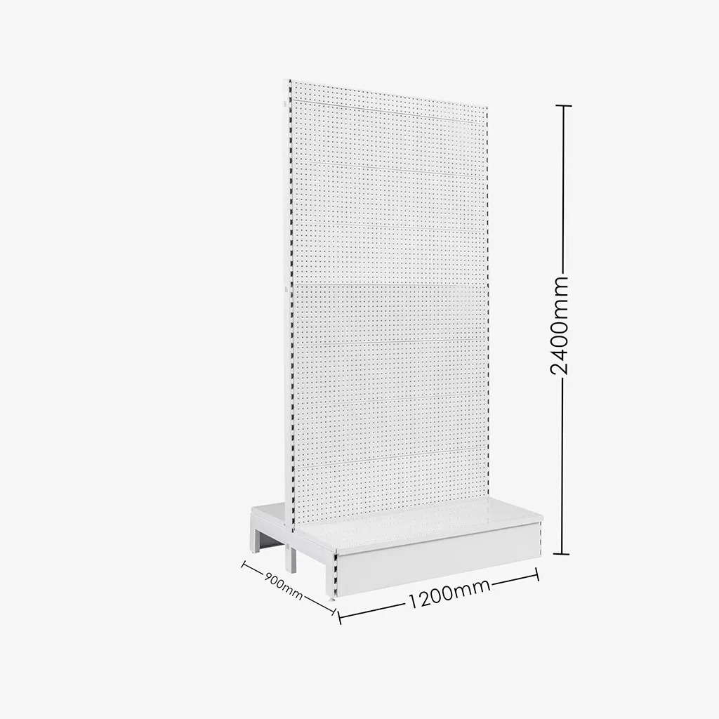 White Double Sided Volcano Pegboard Gondola Shelving – 1200mm wide Modules