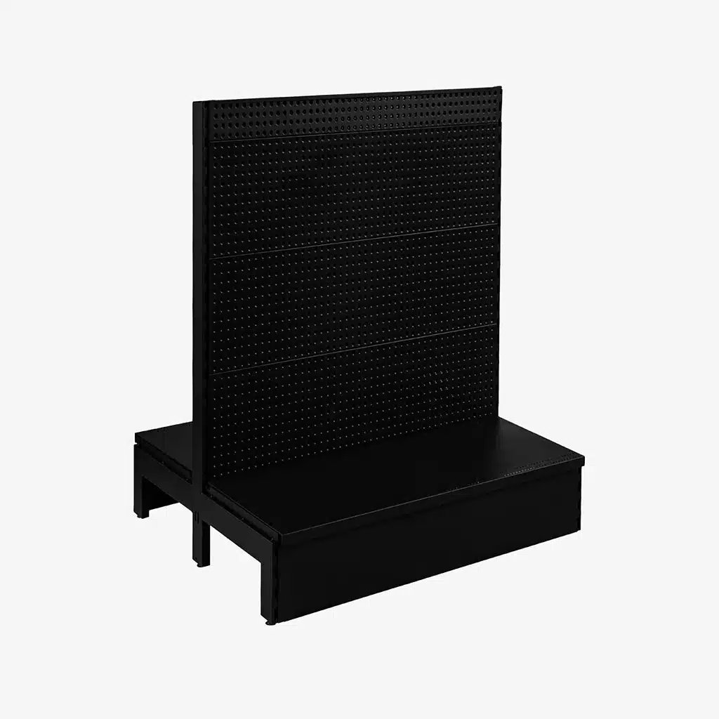 Black Double Sided Volcano Pegboard Gondola Shelving – 900mm wide Modules