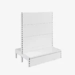 White Double Sided Plain Panel Gondola Shelving – 900mm Wide Modules