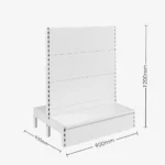 White Double Sided Plain Panel Gondola Shelving – 900mm Wide Modules