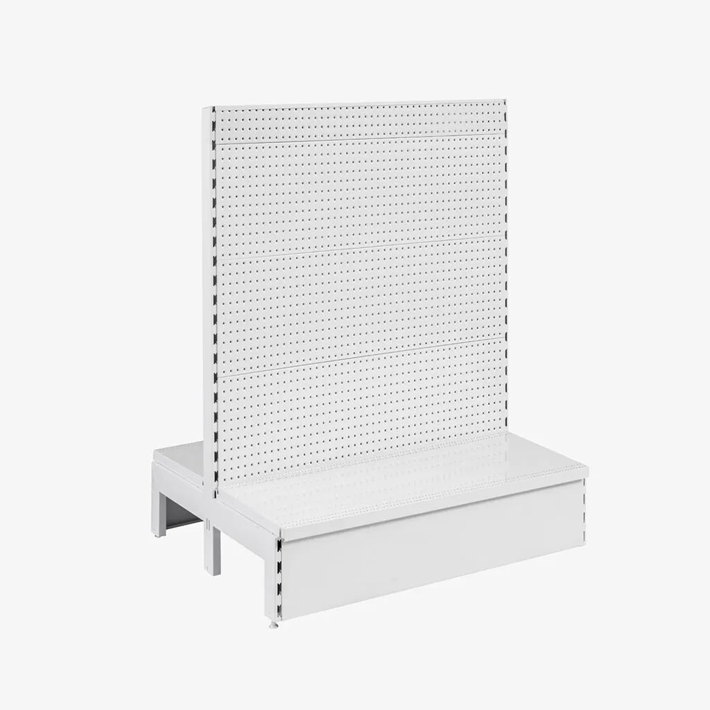 White Double Sided Volcano Pegboard Gondola Shelving – 900mm wide Modules