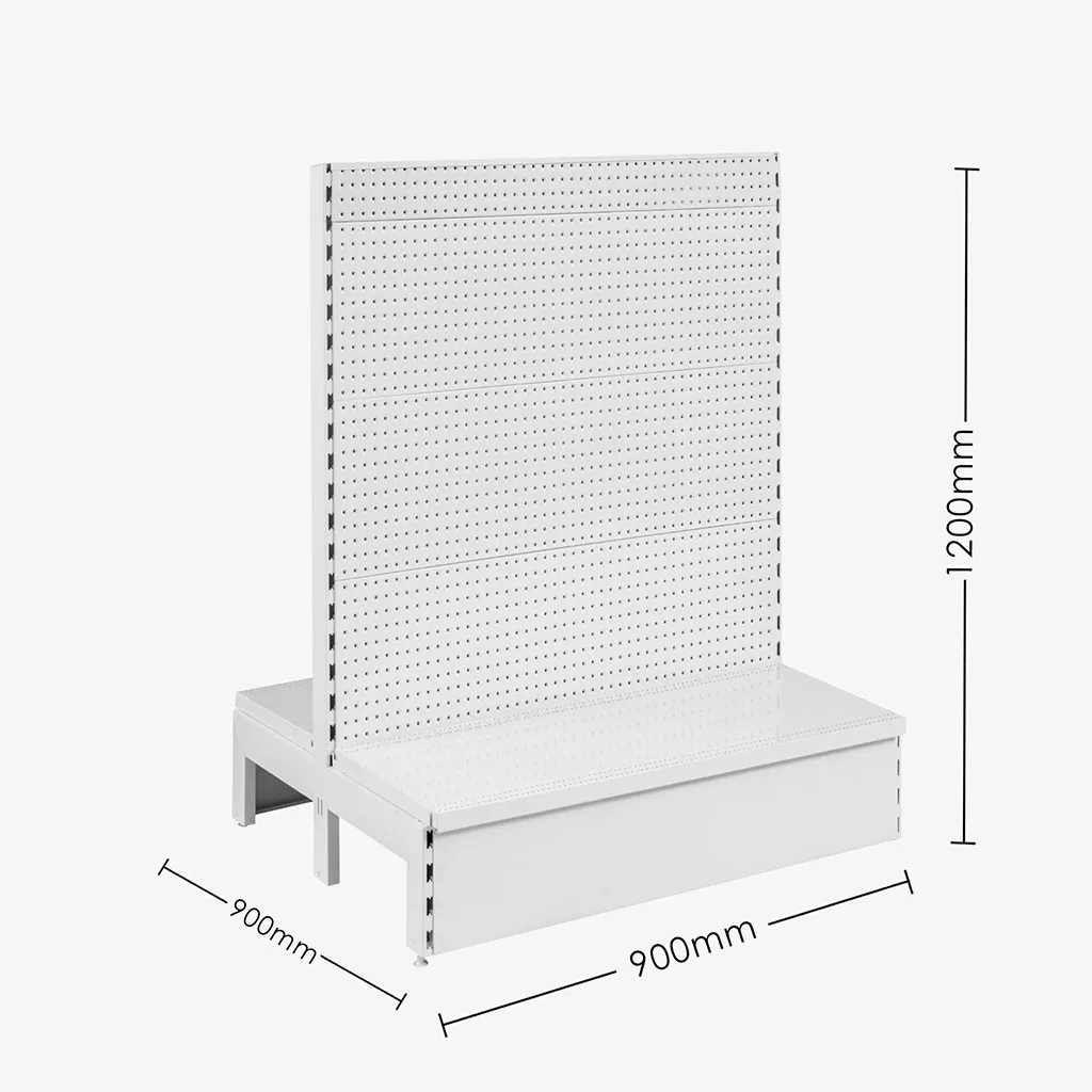 White Double Sided Volcano Pegboard Gondola Shelving – 900mm wide Modules