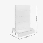 White Double Sided Plain Panel Gondola Shelving – 900mm Wide Modules