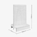 White Double Sided Volcano Pegboard Gondola Shelving – 900mm wide Modules