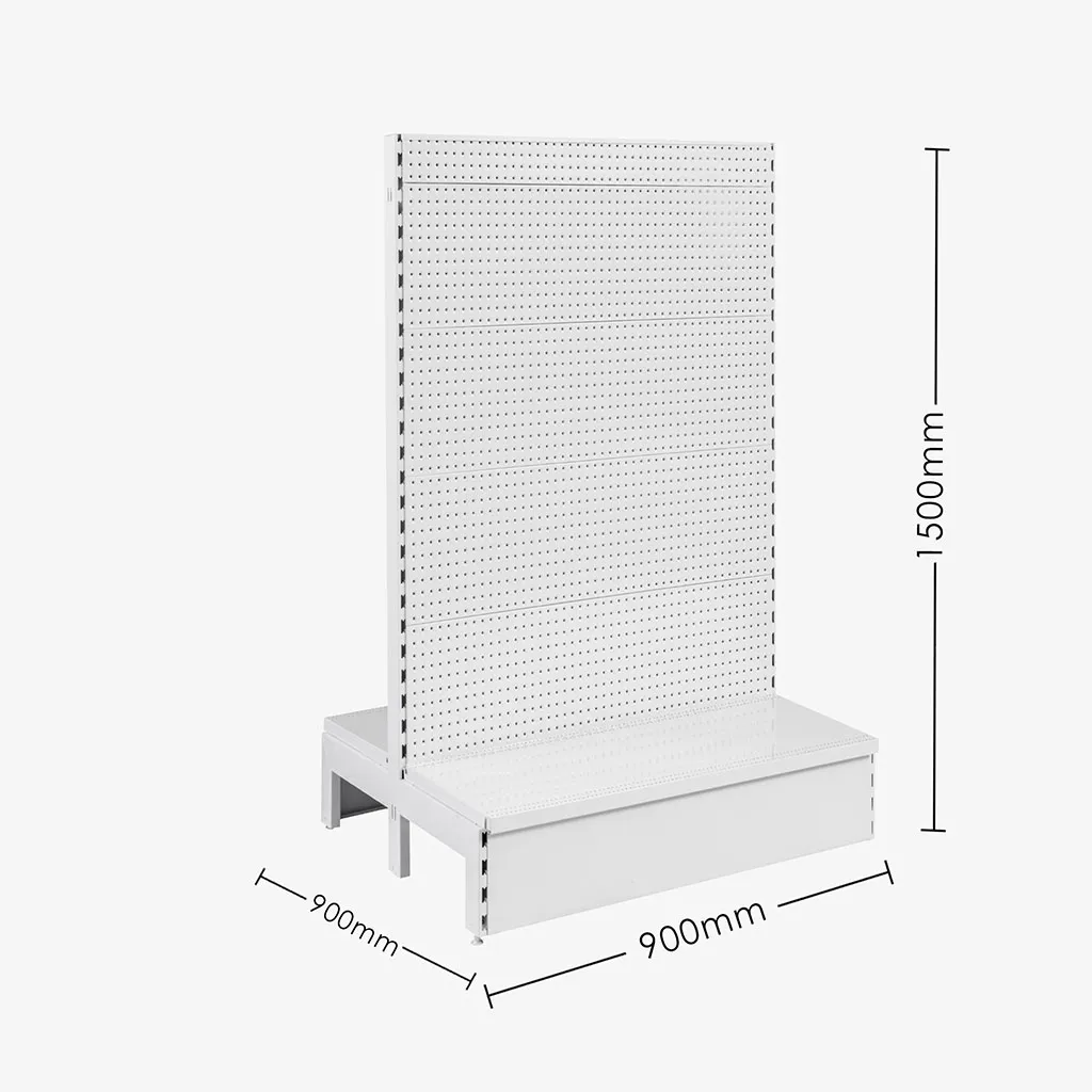 White Double Sided Volcano Pegboard Gondola Shelving – 900mm wide Modules